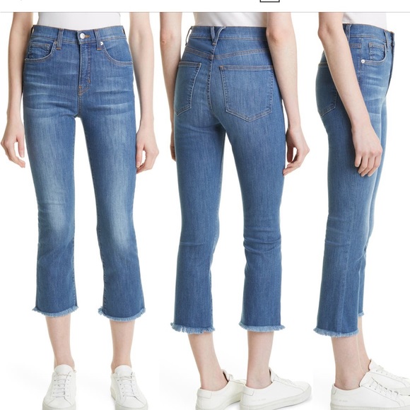 Veronica Beard Denim - Veronica Beard Carly Kick Flare Frayed Jeans